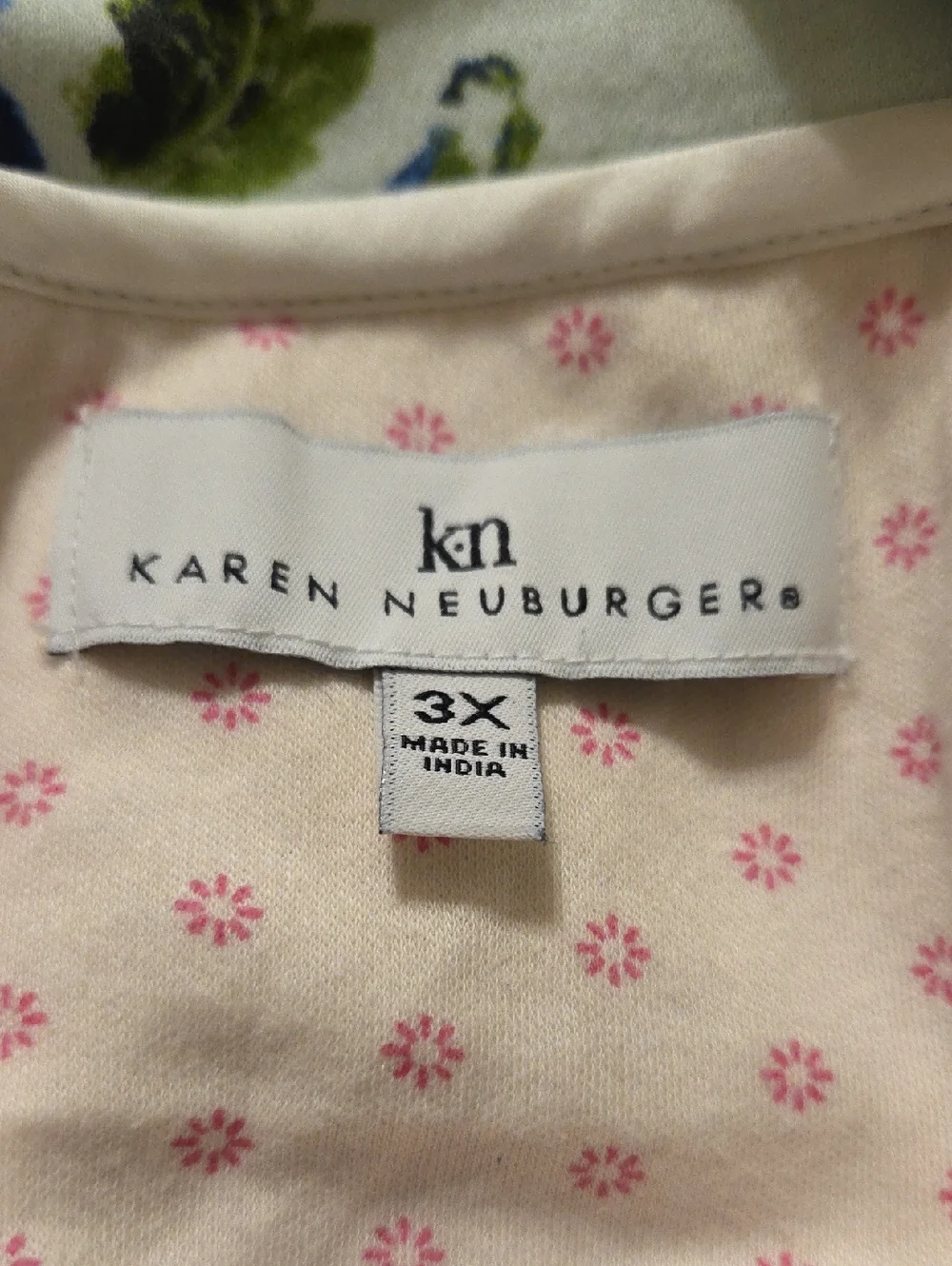 Karen Newbuger ladies  Floral Blue & Green pajamas NWT 3X - Picture 2 of 5